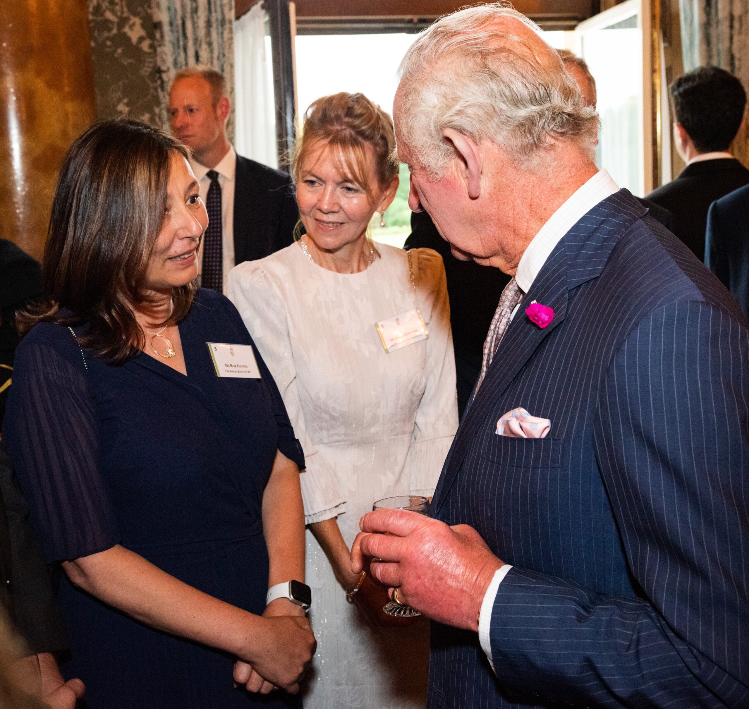 Roz Davies meeting the King at Buckingham Palace 